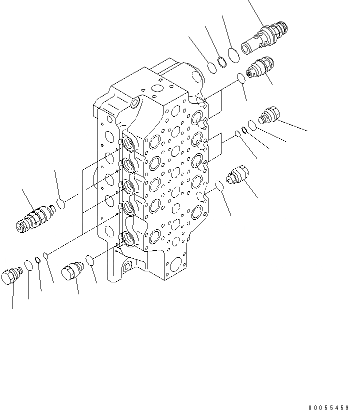 Схема запчастей Komatsu PC2000-8 - ОСНОВН. КЛАПАН (ПОГРУЗ.) (7/9) (ПРАВ.)(№-) ОСНОВН. КОМПОНЕНТЫ И РЕМКОМПЛЕКТЫ