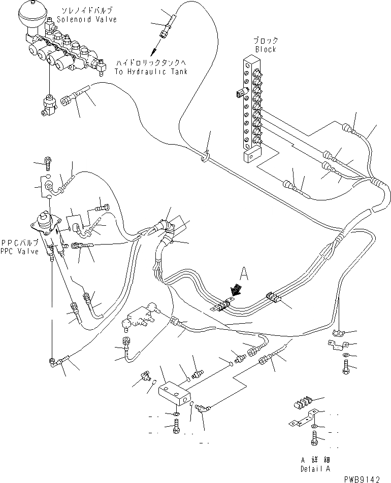Схема запчастей Komatsu PC200CA-6 - ОСНОВН. КОНСТРУКЦИЯ (РАБОЧАЯ ЛИНИЯ PPC) (ПАТРУБКИ ПРАВОЙ СТОЙКИ)(№C8-) КАБИНА ОПЕРАТОРА И СИСТЕМА УПРАВЛЕНИЯ