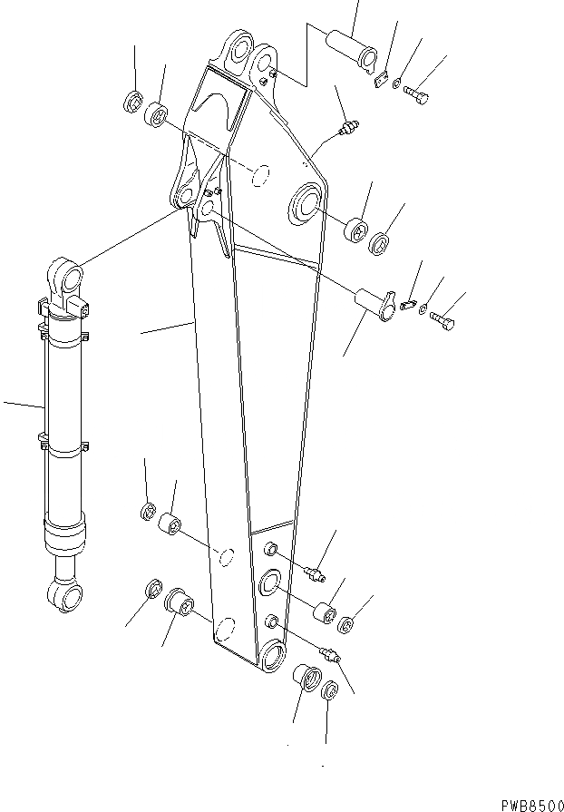 Схема запчастей Komatsu PC200CA-6 - РУКОЯТЬ (.M)(№C8-) РАБОЧЕЕ ОБОРУДОВАНИЕ