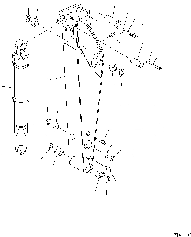 Схема запчастей Komatsu PC200CA-6 - РУКОЯТЬ (.8M)(№C8-) РАБОЧЕЕ ОБОРУДОВАНИЕ