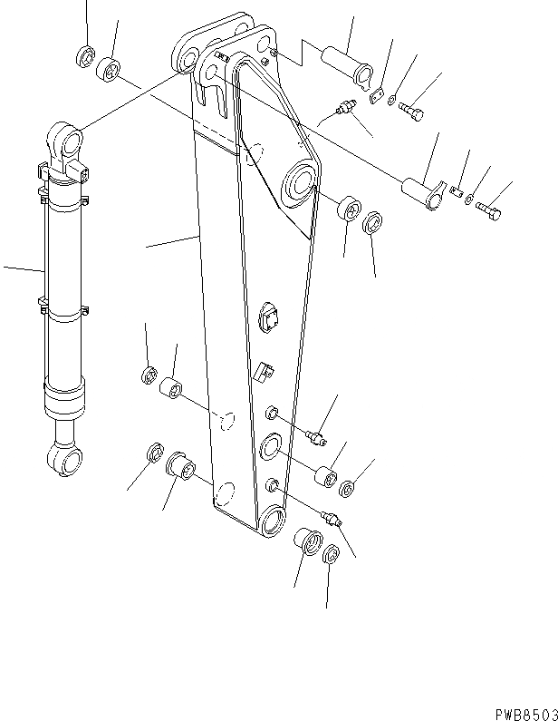 Схема запчастей Komatsu PC200CA-6 - РУКОЯТЬ (.8M)(№C8-) РАБОЧЕЕ ОБОРУДОВАНИЕ