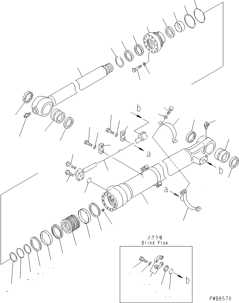 Схема запчастей Komatsu PC200CA-6 - ЦИЛИНДР КОВША (ДЛЯ 1.8M РУКОЯТИ)(№C8-) ОСНОВН. КОМПОНЕНТЫ И РЕМКОМПЛЕКТЫ