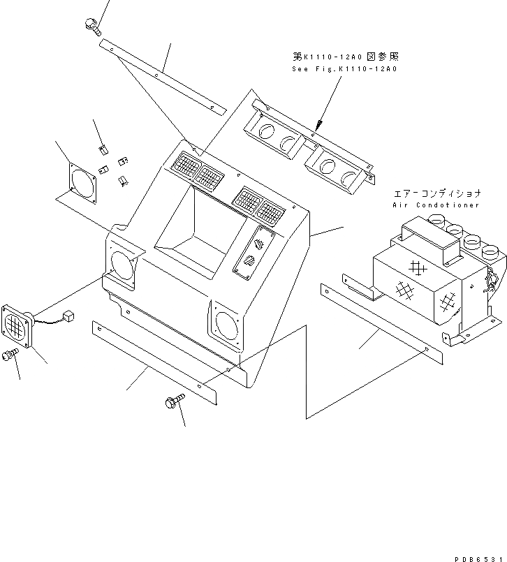 Схема запчастей Komatsu PC200CA-6 - ЗАДН. ЧАСТЬ КОРПУСА СИДЕНЬЯ (С ГРОМКОГОВОРИТЕЛЕМ) (С КОНДИЦИОНЕРОМ)(№C-) КАБИНА ОПЕРАТОРА И СИСТЕМА УПРАВЛЕНИЯ
