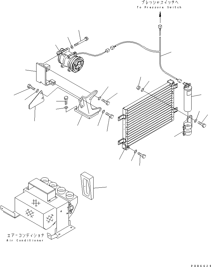 Схема запчастей Komatsu PC200CA-6 - КОНДИЦ. ВОЗДУХА (БЛОК)(№C-) КАБИНА ОПЕРАТОРА И СИСТЕМА УПРАВЛЕНИЯ