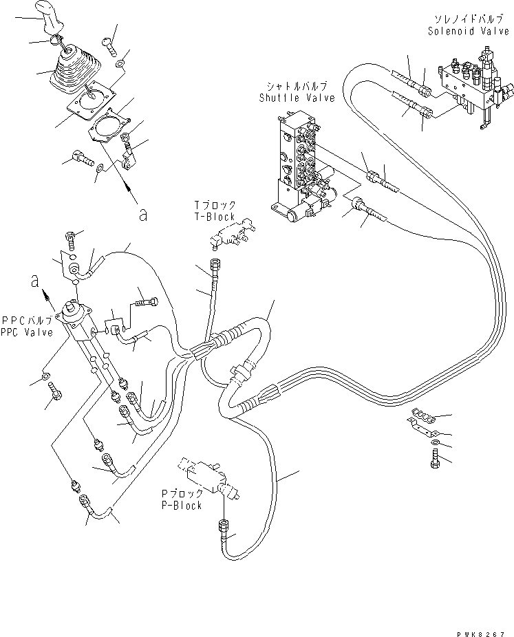 Схема запчастей Komatsu PC200EL-6K - РАБОЧАЯ ЛИНИЯ PPC (ПАТРУБКИ ПРАВОЙ СТОЙКИ)(№K8-K) КАБИНА ОПЕРАТОРА И СИСТЕМА УПРАВЛЕНИЯ