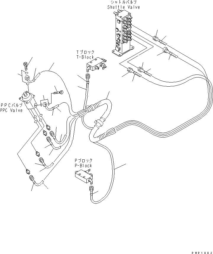 Схема запчастей Komatsu PC200EL-6K - РАБОЧАЯ ЛИНИЯ PPC (ПАТРУБКИ ПРАВОЙ СТОЙКИ)(№K-) КАБИНА ОПЕРАТОРА И СИСТЕМА УПРАВЛЕНИЯ