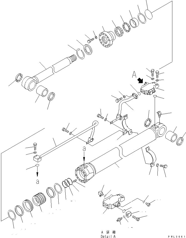 Схема запчастей Komatsu PC200EN-6K - ЦИЛИНДР СТРЕЛЫ(ЛЕВ.) (С КЛАПАН БЕЗОПАСНОСТИ)(№K-) ОСНОВН. КОМПОНЕНТЫ И РЕМКОМПЛЕКТЫ