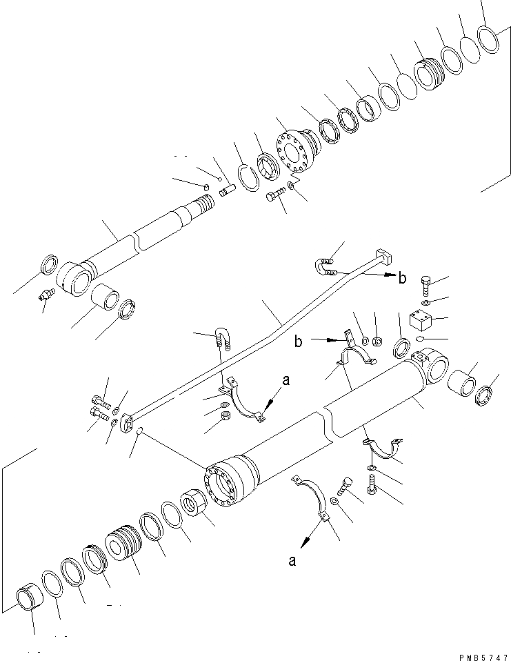 Схема запчастей Komatsu PC200EN-6K - ЦИЛИНДР РУКОЯТИ(№K-K) ОСНОВН. КОМПОНЕНТЫ И РЕМКОМПЛЕКТЫ
