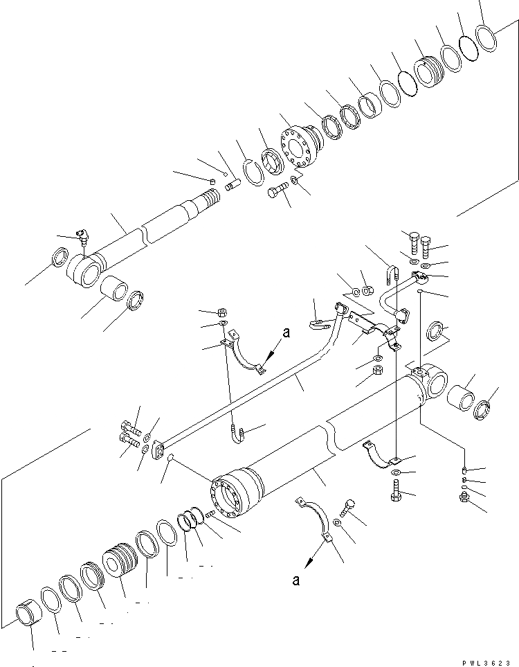 Схема запчастей Komatsu PC200EN-6K - ЦИЛИНДР РУКОЯТИ(ДЛЯ 2-СЕКЦИОНН. СТРЕЛЫ)(№K9-) ОСНОВН. КОМПОНЕНТЫ И РЕМКОМПЛЕКТЫ