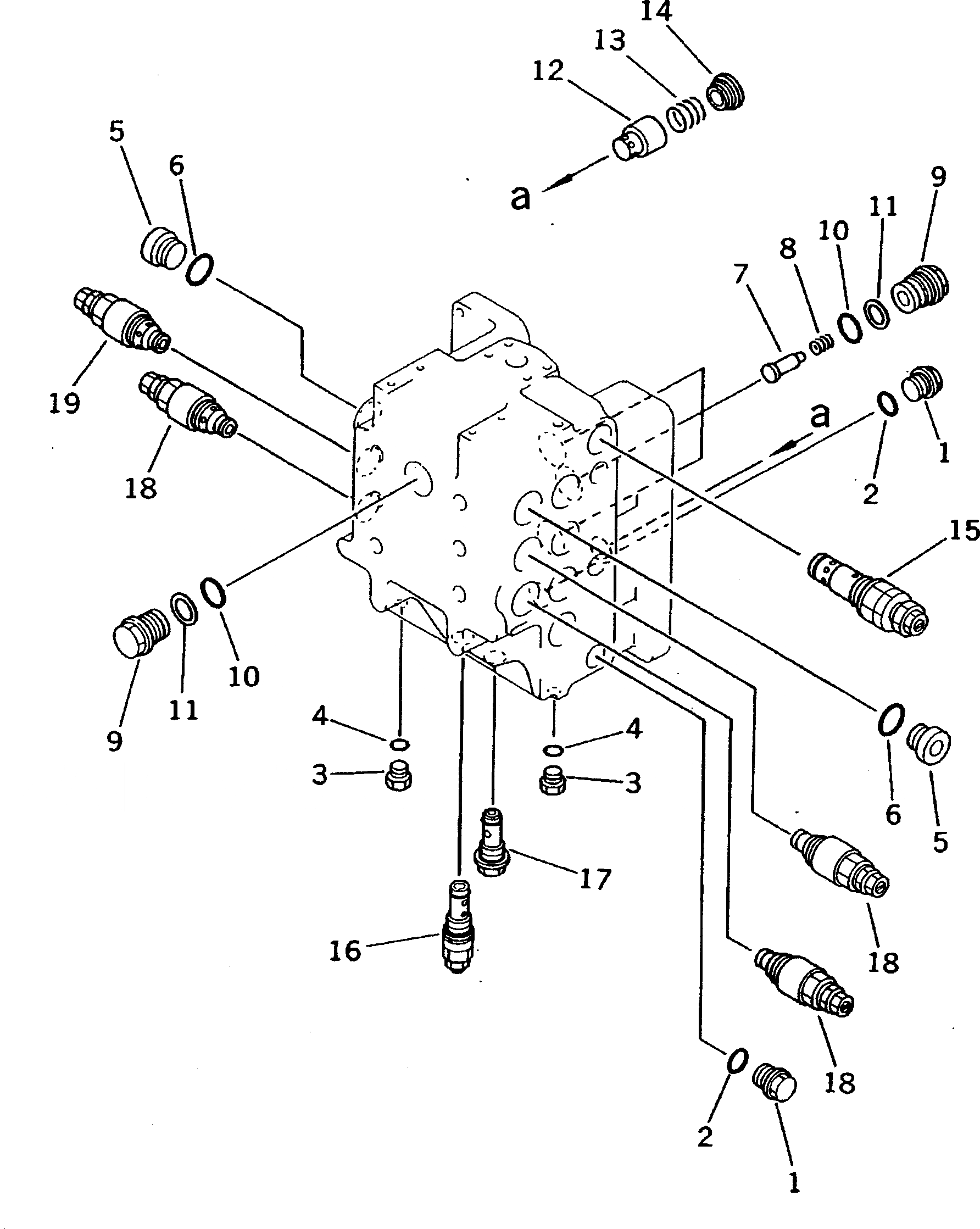 Схема запчастей Komatsu PC200LC-5C - ГИДРАВЛ УПРАВЛЯЮЩ. КЛАПАН (/7) УПРАВЛ-Е РАБОЧИМ ОБОРУДОВАНИЕМ