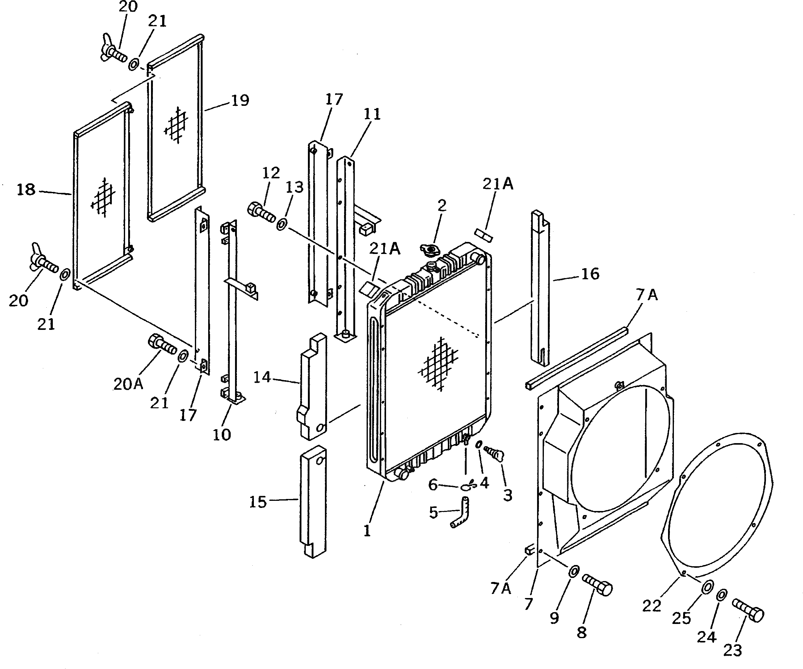 Схема запчастей Komatsu PC200LC-5S - РАДИАТОР (ВЫСОК. ЕМК.) КОМПОНЕНТЫ ДВИГАТЕЛЯ И ЭЛЕКТРИКА