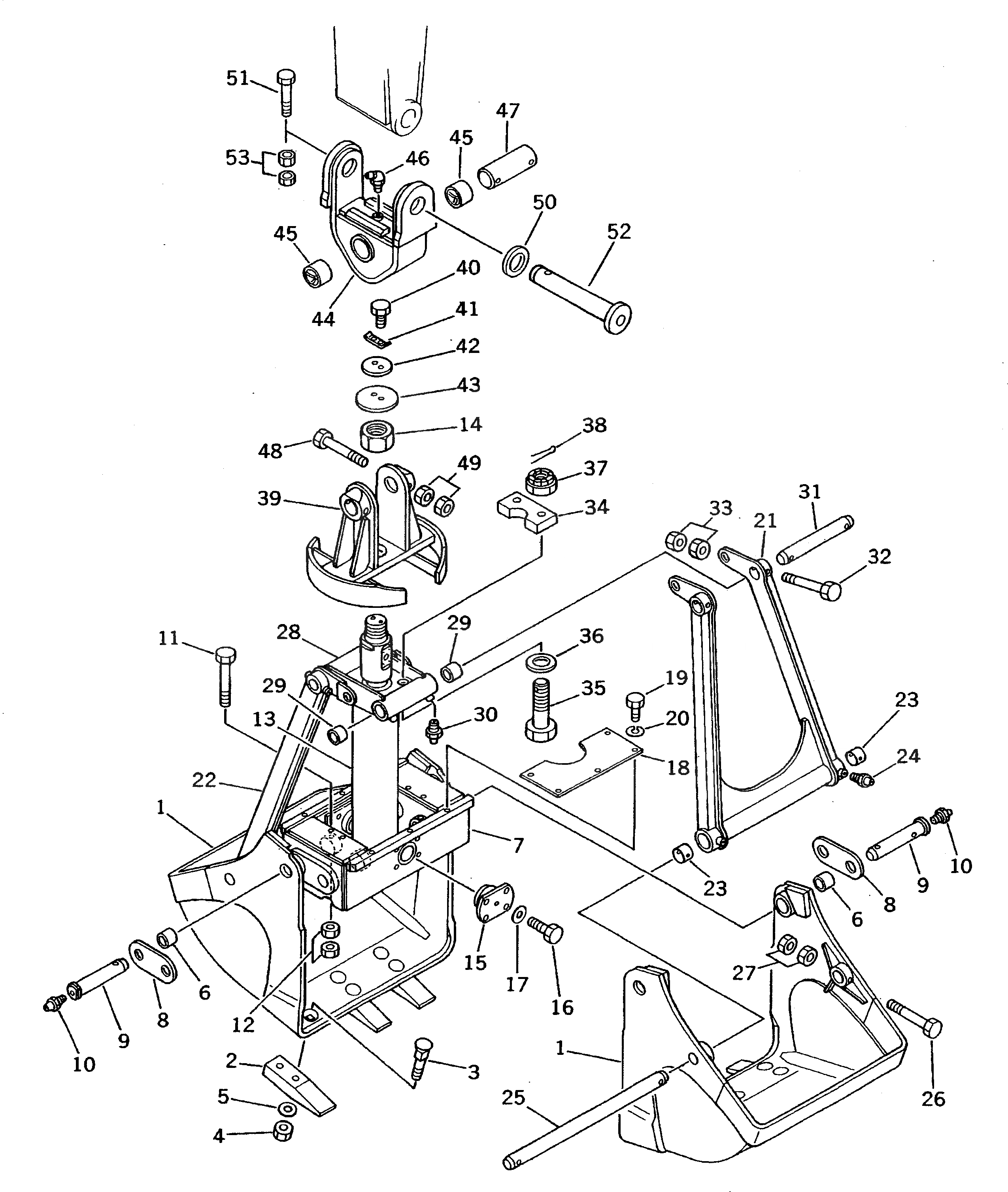 Схема запчастей Komatsu PC200LC-5S - ГРЕЙФЕРН. КОВШ¤ .M¤ ПОГРУЗ.ING ТИП РАБОЧЕЕ ОБОРУДОВАНИЕ