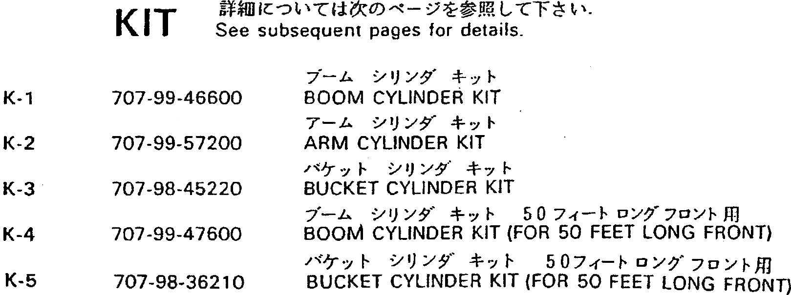Схема запчастей Komatsu PC200LC-5S - КОМПЛЕКТ МАРКИРОВКА¤ ИНСТРУМЕНТ И РЕМКОМПЛЕКТЫ
