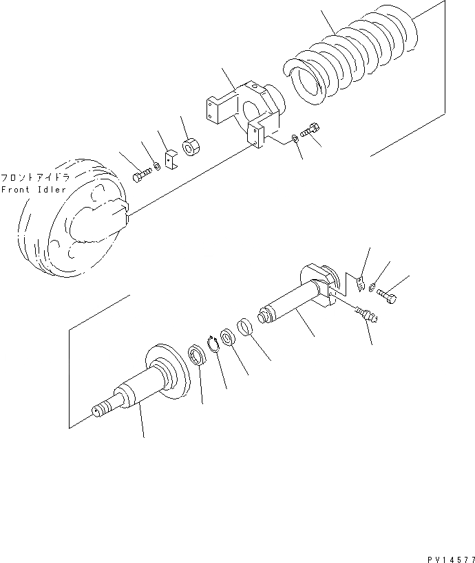 Схема запчастей Komatsu PC200LC-5T - ОПОРНЫЙ ЭЛЕМЕНТ ЛЕНИВЦА ХОД И ХОДОВАЯ
