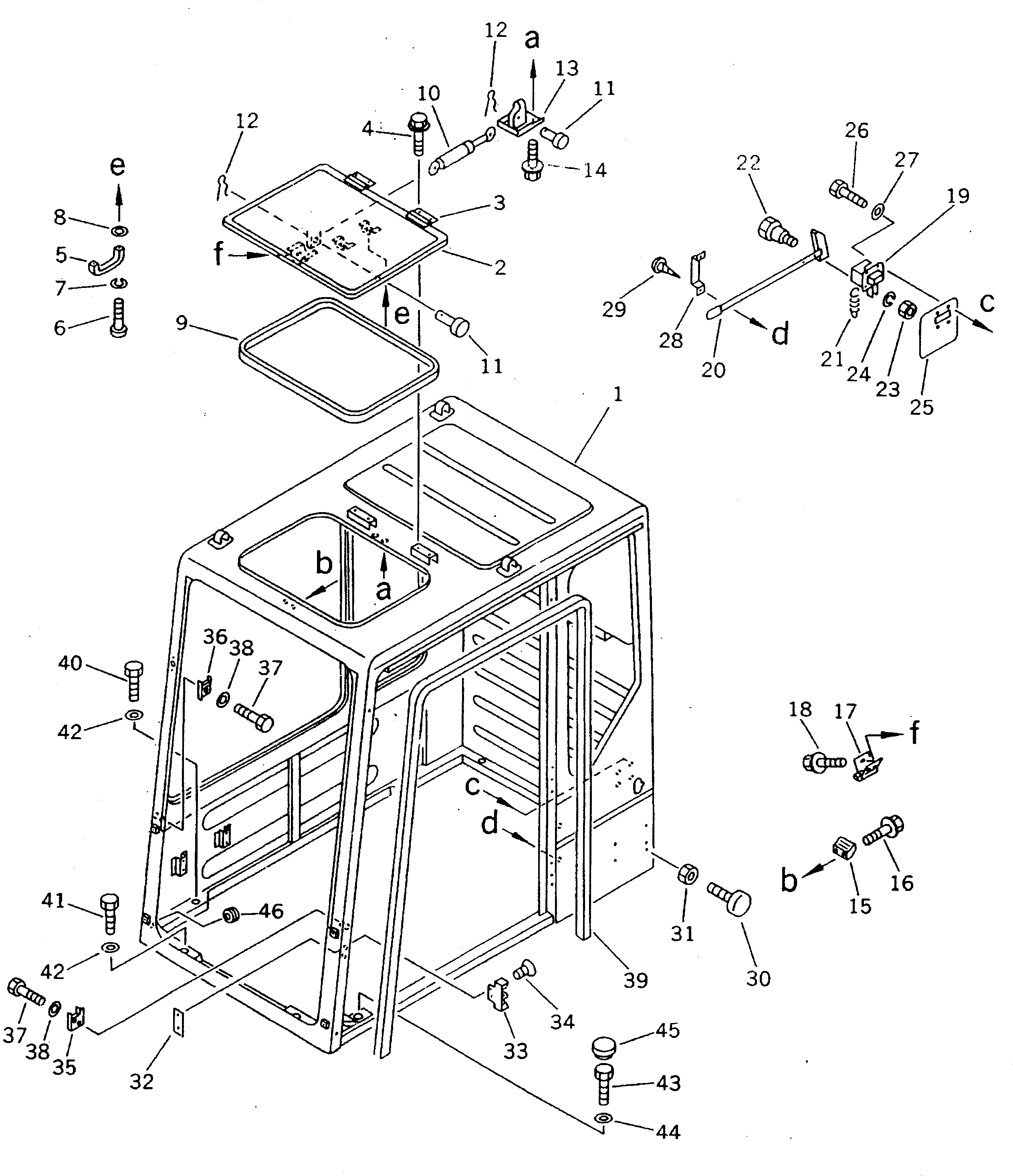 Схема запчастей Komatsu PC200LC-5T - КАБИНА (/7) (КАБИНА) ЧАСТИ КОРПУСА