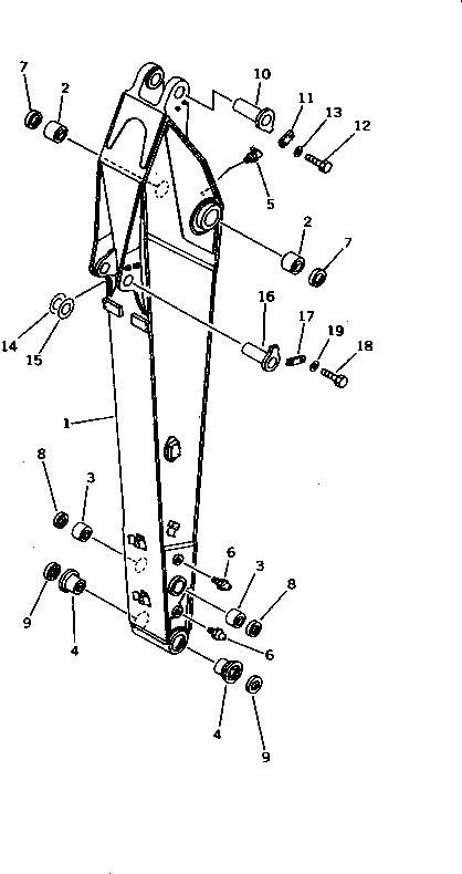 Схема запчастей Komatsu PC200LC-5T - РУКОЯТЬ (ДОПОЛН. ГИДРОЛИНИЯ) (ДЛЯ РАЗРУШ. ЗДАНИЙ НАВЕСН. ОБОРУД) РАБОЧЕЕ ОБОРУДОВАНИЕ (ЭКСКАВАТ.)