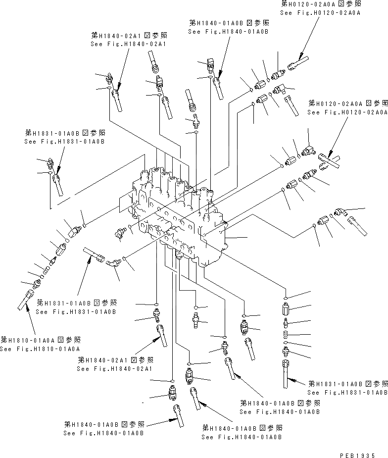 Схема запчастей Komatsu PC200LC-6 - ОСНОВН. КЛАПАН (СОЕДИНИТЕЛЬН. ЧАСТИ) ( АКТУАТОР) (БЕЗ КЛАПАН БЕЗОПАСНОСТИ)(№89-87999) ГИДРАВЛИКА
