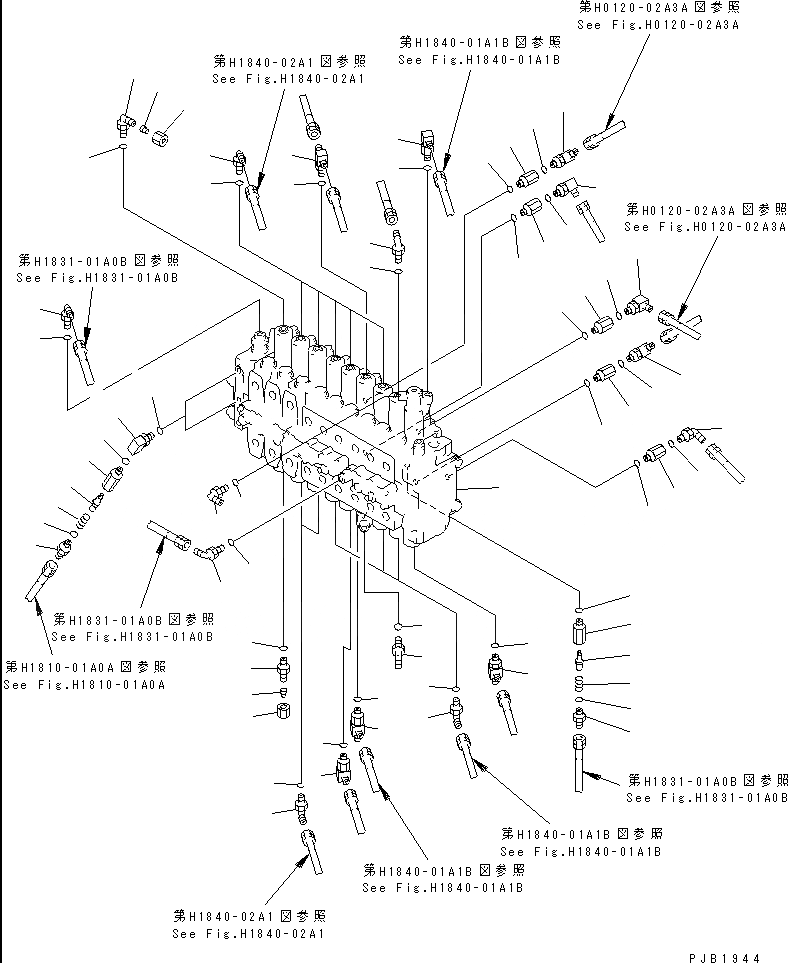 Схема запчастей Komatsu PC200LC-6 - ОСНОВН. КЛАПАН (СОЕДИНИТЕЛЬН. ЧАСТИ) ( АКТУАТОР)(№89-87999) ГИДРАВЛИКА