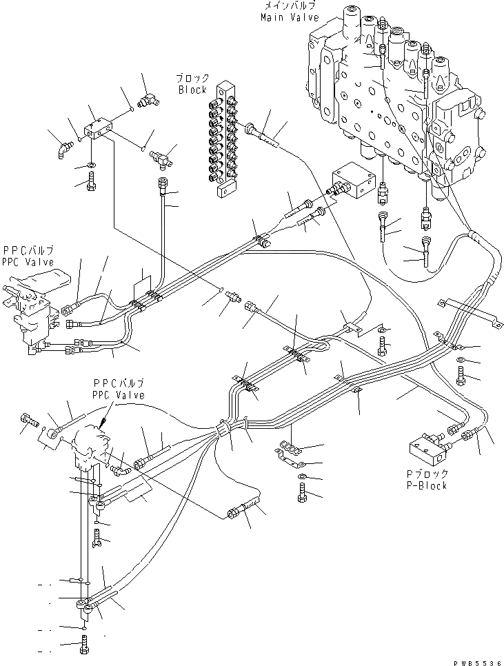 Схема запчастей Komatsu PC200LC-6 - ОСНОВН. КОНСТРУКЦИЯ (PPC ЛИНИЯ ХОДА) ( АКТУАТОР)(№9-9899) КАБИНА ОПЕРАТОРА И СИСТЕМА УПРАВЛЕНИЯ
