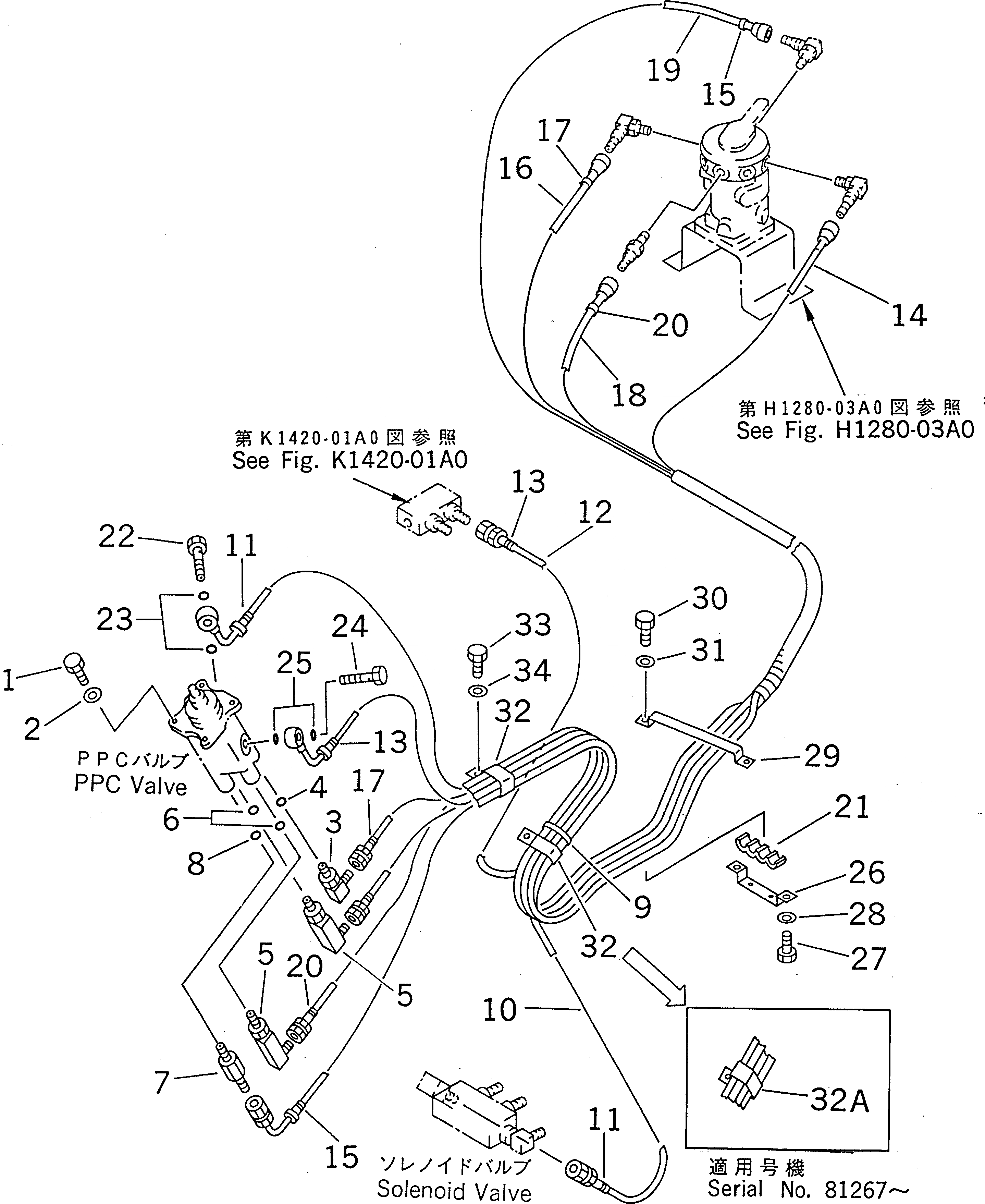 Схема запчастей Komatsu PC200LC-6 - РАБОЧАЯ ЛИНИЯ PPC (КЛАПАН PPCAND ПАТРУБКИ ЛЕВОЙ СТОЙКИ) (MULTI PATTERN)(№8-899) КАБИНА ОПЕРАТОРА И СИСТЕМА УПРАВЛЕНИЯ