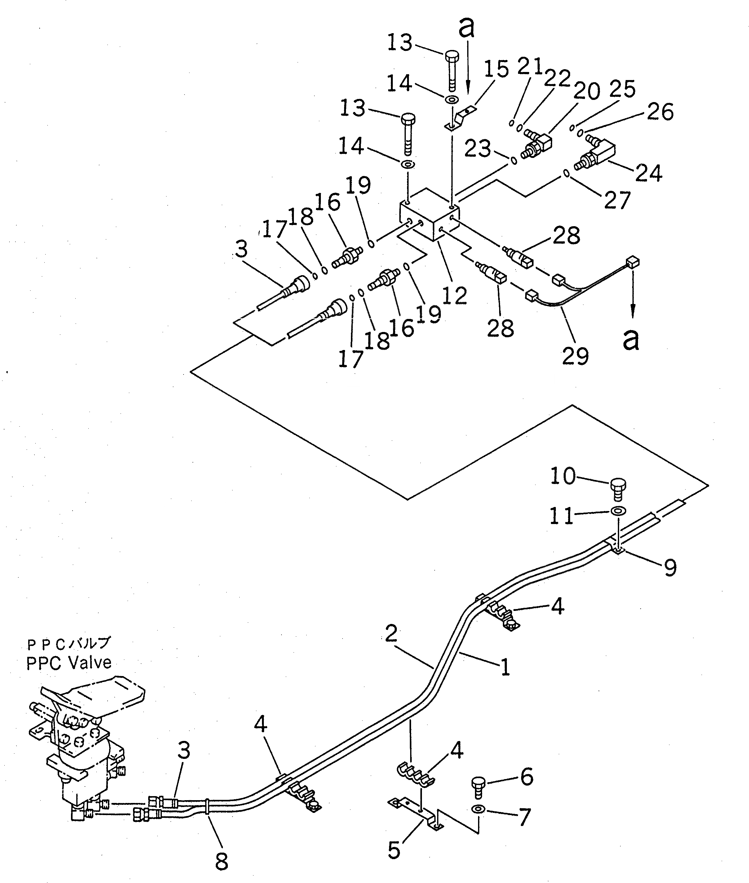 Схема запчастей Komatsu PC200LC-6 - ЛИНИЯ РАБОЧЕГО ОБОРУД. PPC (PPC) ( АКТУАТОР)(№8-9998) КАБИНА ОПЕРАТОРА И СИСТЕМА УПРАВЛЕНИЯ
