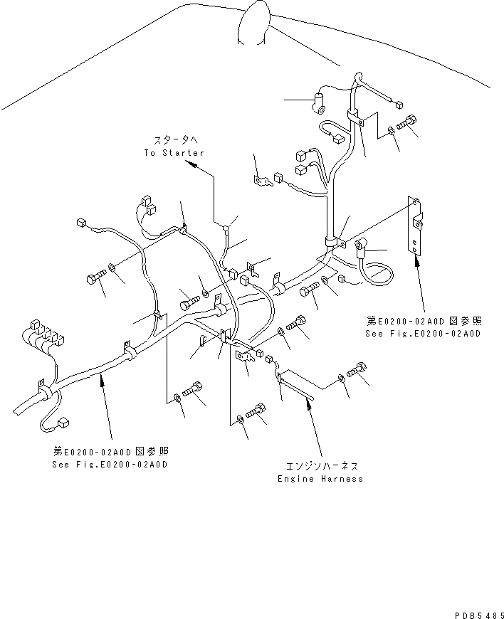 Схема запчастей Komatsu PC200LC-6 - ЭЛЕКТРОПРОВОДКА (ОСНОВН. Э/ПРОВОДКА) (КРЕПЛЕНИЕ)(№9999-9) ЭЛЕКТРИКА