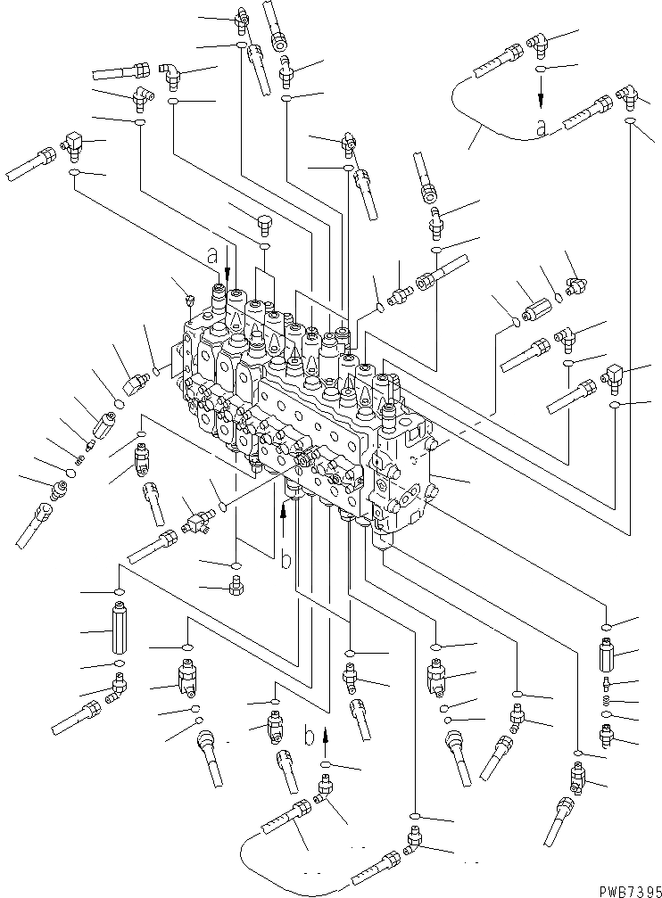 Схема запчастей Komatsu PC200LC-6 - ОСНОВН. КЛАПАН (СОЕДИНИТЕЛЬН. ЧАСТИ) (2 ЧАСТИ СТРЕЛА)(№997-8) ГИДРАВЛИКА