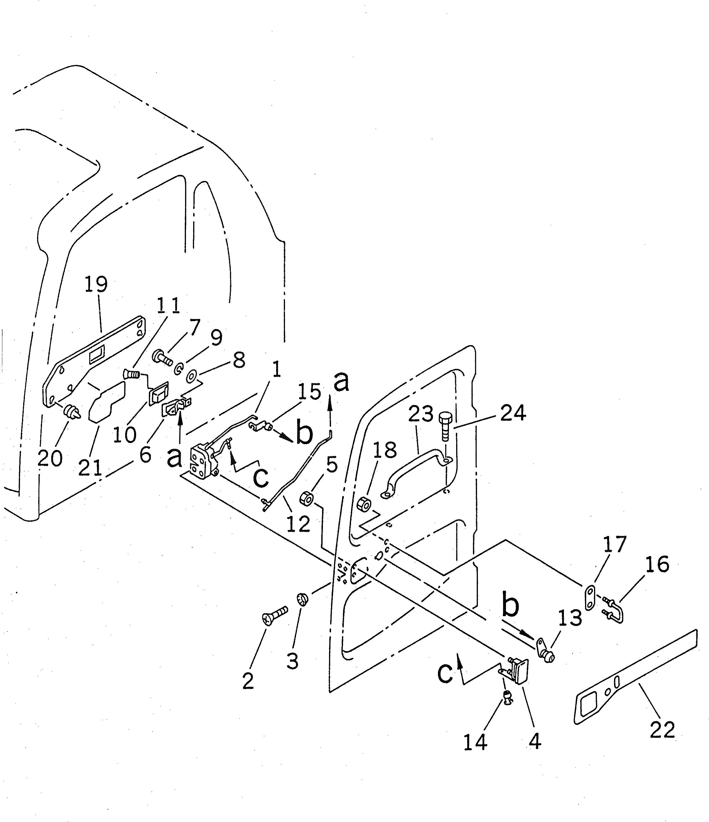 Схема запчастей Komatsu PC200LC-6H - КАБИНА (ЗАМОК ДВЕРИ)(№8-899) КАБИНА ОПЕРАТОРА И СИСТЕМА УПРАВЛЕНИЯ