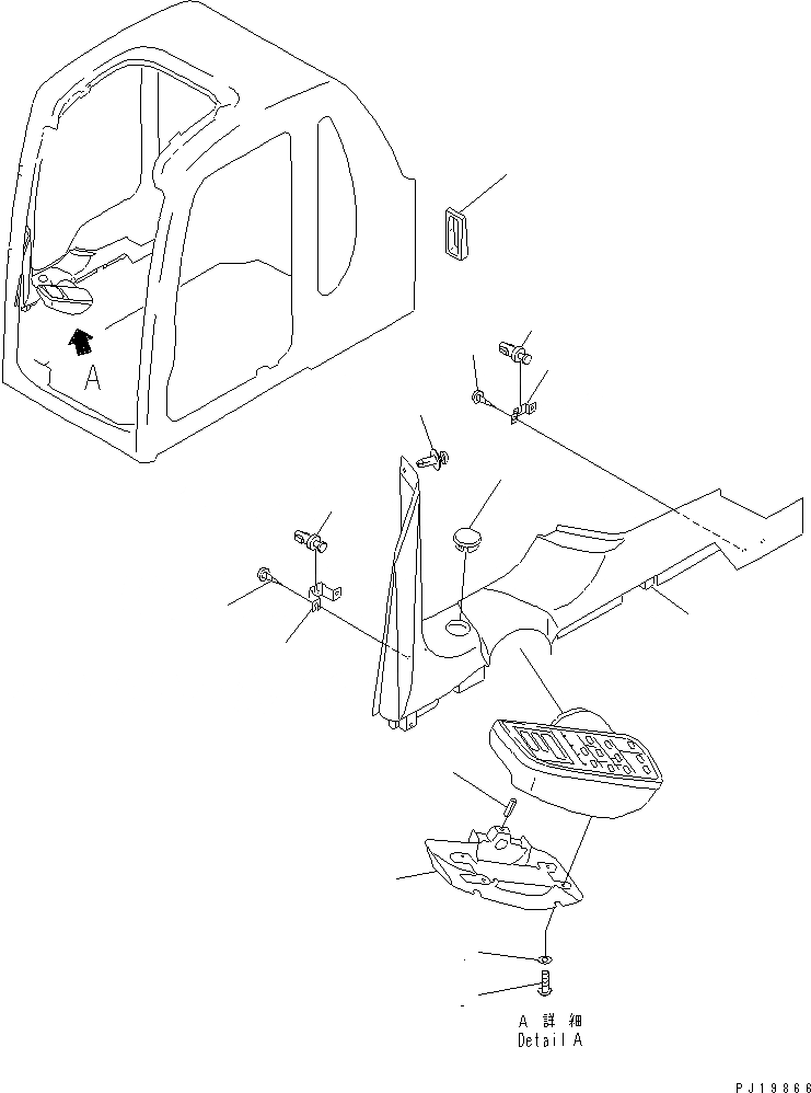 Схема запчастей Komatsu PC200LC-6H - КАБИНА (КРЫШКА ПАНЕЛИ С МОНИТОРОМ)(№8-87999) КАБИНА ОПЕРАТОРА И СИСТЕМА УПРАВЛЕНИЯ