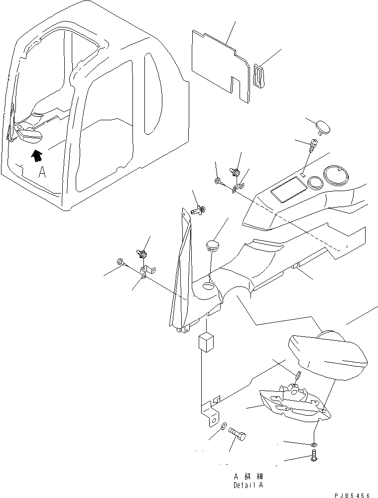 Схема запчастей Komatsu PC200LC-6H - КАБИНА (КРЫШКА ПАНЕЛИ С МОНИТОРОМ)(№88-) КАБИНА ОПЕРАТОРА И СИСТЕМА УПРАВЛЕНИЯ