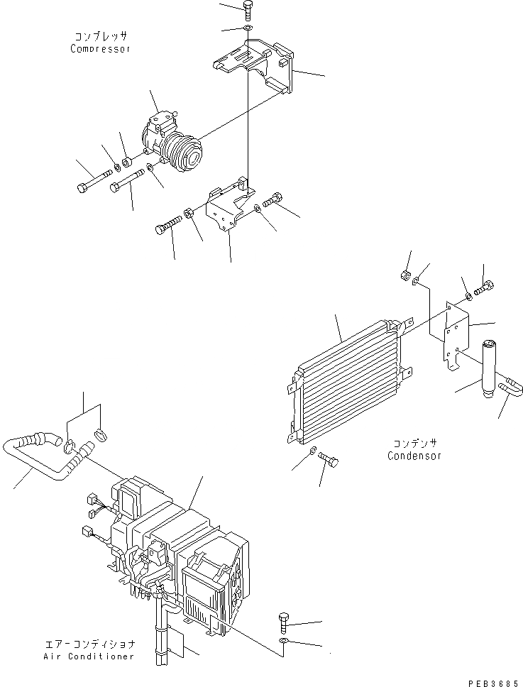 Схема запчастей Komatsu PC200LC-6H - КОНДИЦ. ВОЗДУХА (БЛОК)(№987-9) КАБИНА ОПЕРАТОРА И СИСТЕМА УПРАВЛЕНИЯ