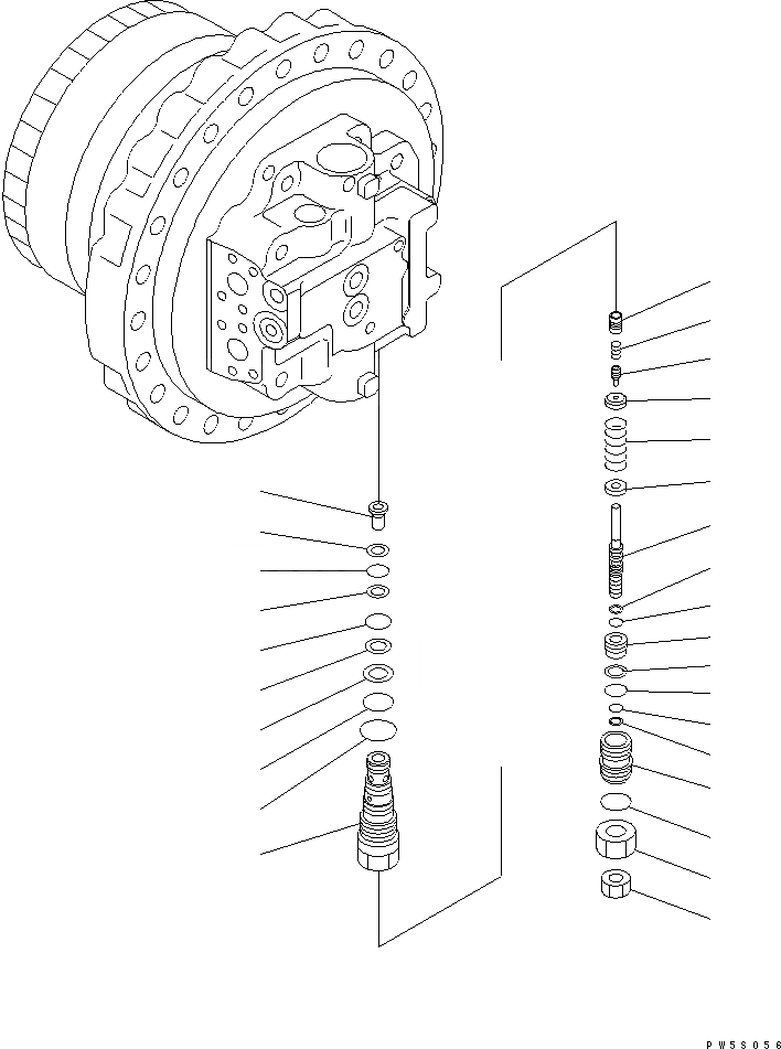 Схема запчастей Komatsu PC200LC-6H - МОТОР ХОДА (/)(№8-98) ОСНОВН. КОМПОНЕНТЫ И РЕМКОМПЛЕКТЫ