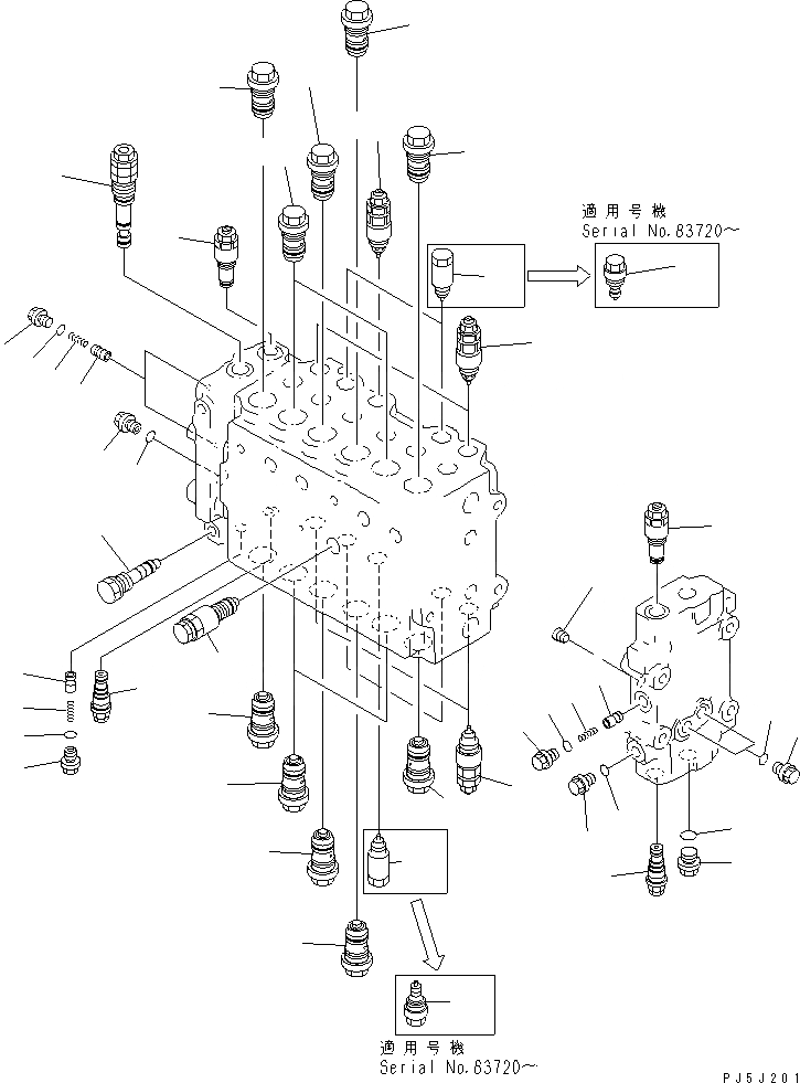 Схема запчастей Komatsu PC200LC-6H - ОСНОВН. КЛАПАН (/9)(№8-87999) ОСНОВН. КОМПОНЕНТЫ И РЕМКОМПЛЕКТЫ