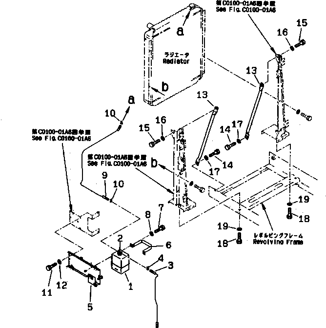 Схема запчастей Komatsu PC200LC-6Z - ОХЛАЖД-Е (ВТОРИЧН. БАК И КРЕПЛЕНИЕ РАДИАТОРА) (ЖЕСТК. МАСЛООХЛАДИТЕЛЬ) (С КОНДИЦИОНЕРОМ)(№89-9998) СИСТЕМА ОХЛАЖДЕНИЯ