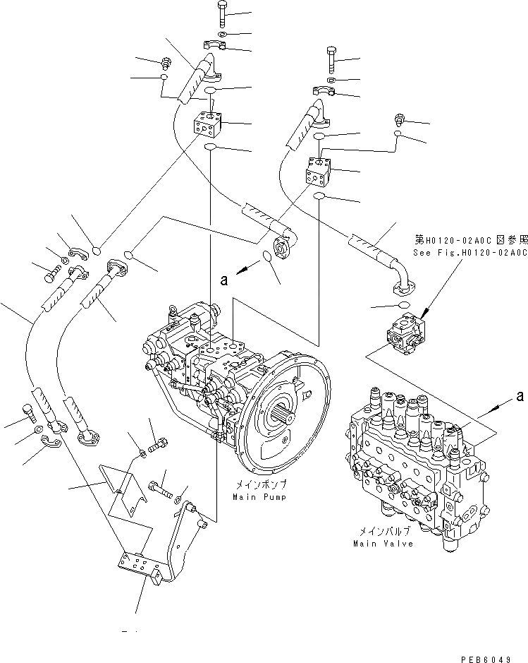 Схема запчастей Komatsu PC200LC-6J - ЛИНИЯ ПОДАЧИ(№9-7) ГИДРАВЛИКА