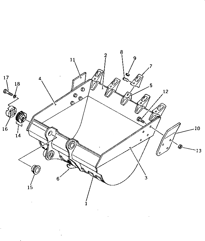 Схема запчастей Komatsu PC200LC-3 - КОВШ¤ .8M ШИР. MM¤ С КРЮК (КРОМЕ ЯПОН.)(№-) РАБОЧЕЕ ОБОРУДОВАНИЕ