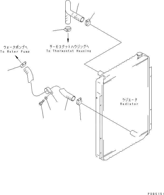 Схема запчастей Komatsu PC200LC-6S - ОХЛАЖД-Е (ТРУБЫ)(№9999-) СИСТЕМА ОХЛАЖДЕНИЯ