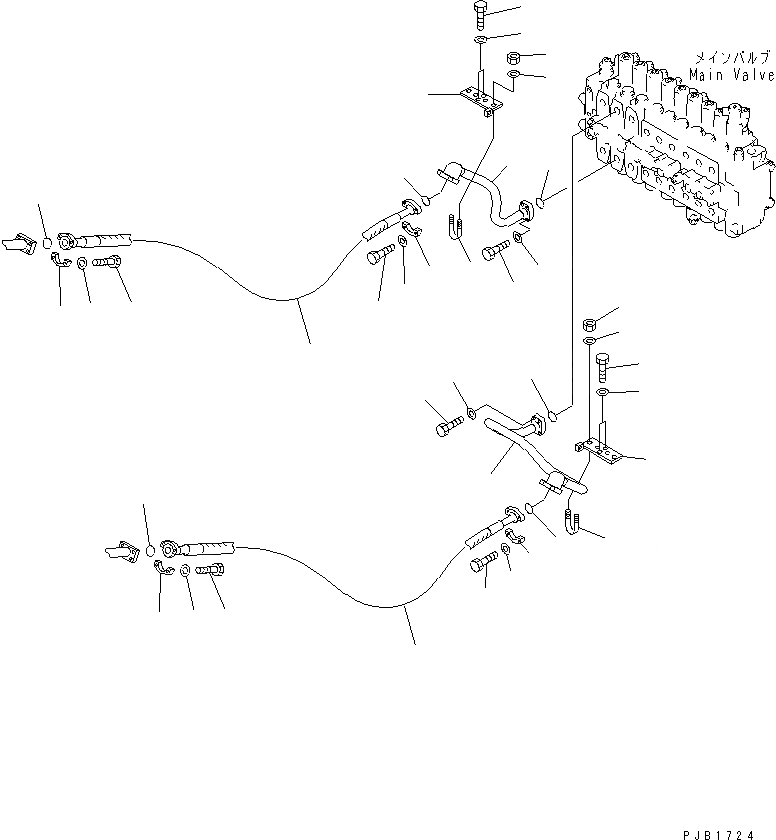 Схема запчастей Komatsu PC200LC-6S - НАВЕСНОЕ ОБОРУД-Е (2-СЕКЦИОНН. СТРЕЛА) ГИДРАВЛИКА