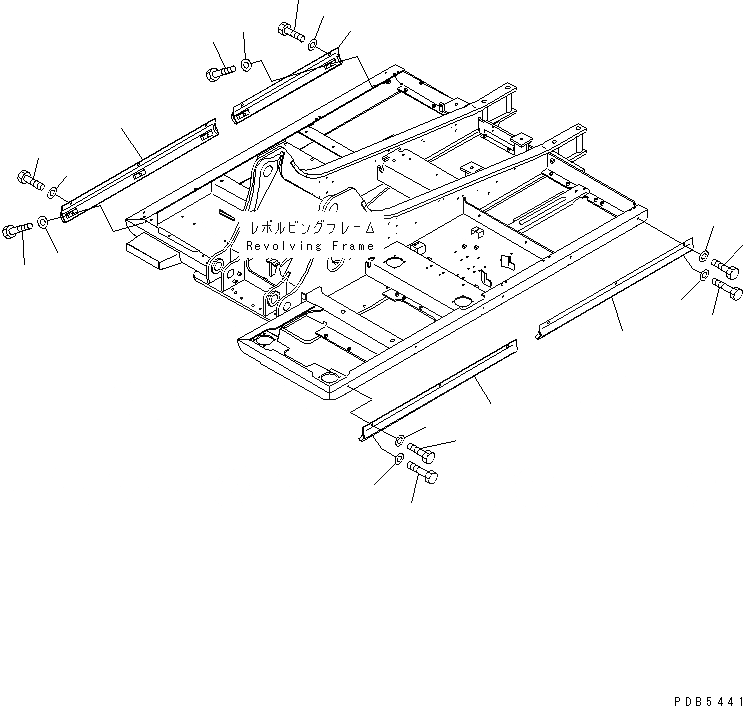 Схема запчастей Komatsu PC200LC-6S - ОСНОВНАЯ РАМА БАМПЕР (RENTAL СПЕЦ-Я.)(№9999-98) ОСНОВНАЯ РАМА И ЕЕ ЧАСТИ