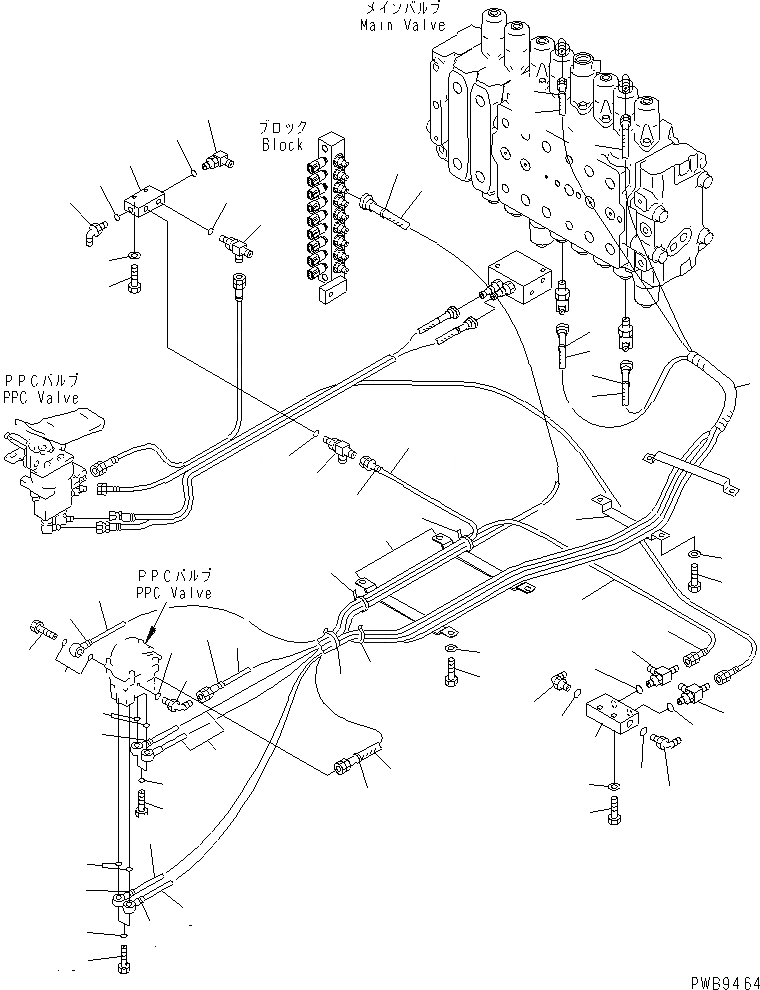 Схема запчастей Komatsu PC200LC-6S - ОСНОВН. КОНСТРУКЦИЯ (PPC ЛИНИЯ ХОДА) ( АКТУАТОР)(№9-) КАБИНА ОПЕРАТОРА И СИСТЕМА УПРАВЛЕНИЯ