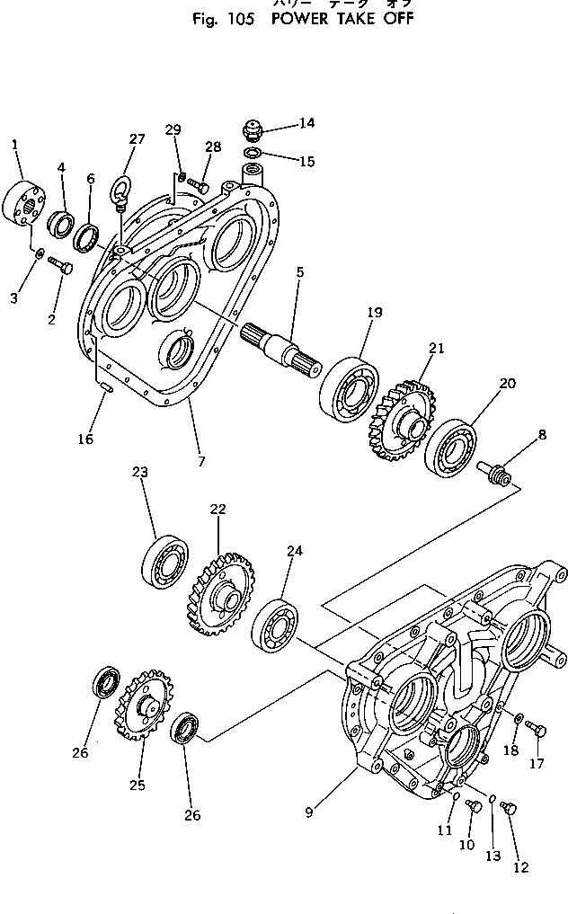 Схема запчастей Komatsu PC200LC-2 - МЕХ-М ОТБОРА МОЩНОСТИ КОМПОНЕНТЫ ДВИГАТЕЛЯ И ЭЛЕКТРИКА