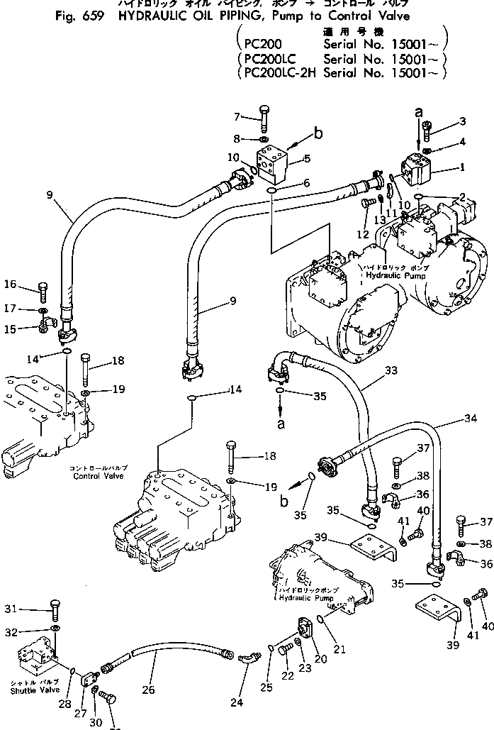 Схема запчастей Komatsu PC200LC-2 - ГИДРАВЛ МАСЛОПРОВОДЯЩАЯ ЛИНИЯ (НАСОС - УПРАВЛЯЮЩ. КЛАПАН) УПРАВЛ-Е РАБОЧИМ ОБОРУДОВАНИЕМ