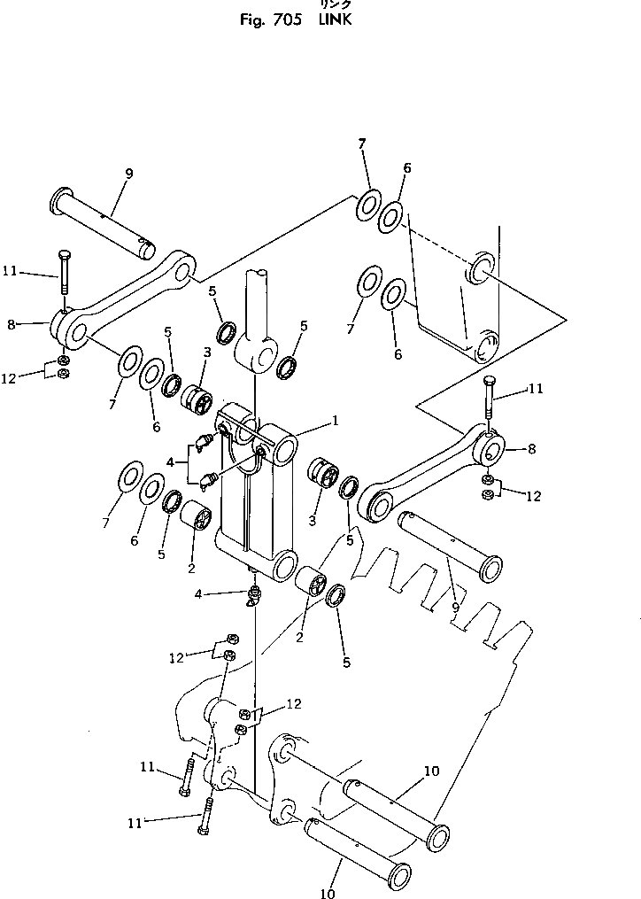 Схема запчастей Komatsu PC200LC-2 - СОЕДИНИТЕЛЬН. ЗВЕНО РАБОЧЕЕ ОБОРУДОВАНИЕ