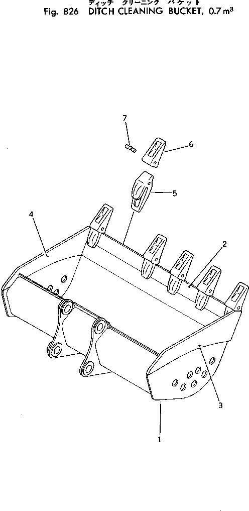 Схема запчастей Komatsu PC200LC-2 - КОВШ ДЛЯ ЗАЧИСТКИ ТРАНШЕЙ¤ .7M ОПЦИОННЫЕ КОМПОНЕНТЫ