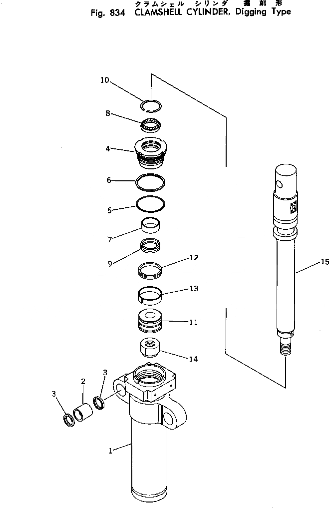 Схема запчастей Komatsu PC200LC-2 - ГРЕЙФЕРН. ЦИЛИНДР¤ DIGGING ТИП ОПЦИОННЫЕ КОМПОНЕНТЫ