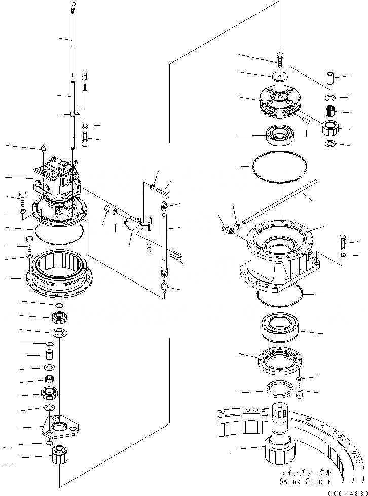 Схема запчастей Komatsu PC200LC-7 - МЕХАНИЗМ ПОВОРОТА(№-8) ПОВОРОТН. КРУГ И КОМПОНЕНТЫ