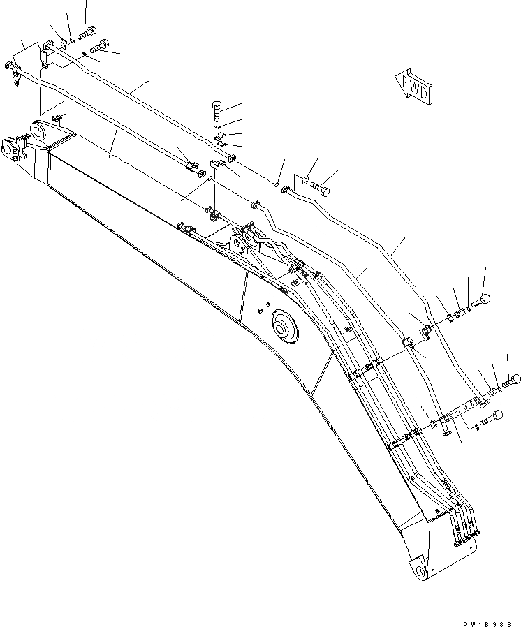 Схема запчастей Komatsu PC200LC-7 - СТРЕЛА УСИЛЕНН. (ДОПОЛН. ГИДРОЛИНИЯ) (С ДОПОЛН. ГИДРОЛИНИЕЙ)(№-) РАБОЧЕЕ ОБОРУДОВАНИЕ