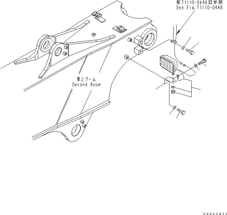 Схема запчастей Komatsu PC200LC-7 - 2-СЕКЦИОНН. СТРЕЛА (ЛАМПА РАБОЧ. ОСВЕЩЕНИЯ)(№9-) РАБОЧЕЕ ОБОРУДОВАНИЕ