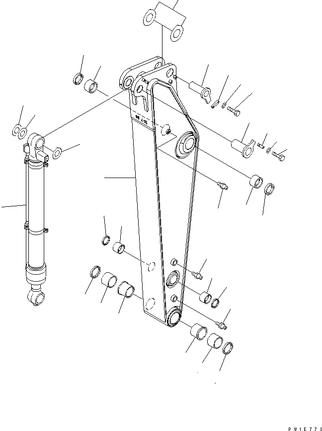 Схема запчастей Komatsu PC200LC-7 - РУКОЯТЬ (.8M)(№-) РАБОЧЕЕ ОБОРУДОВАНИЕ