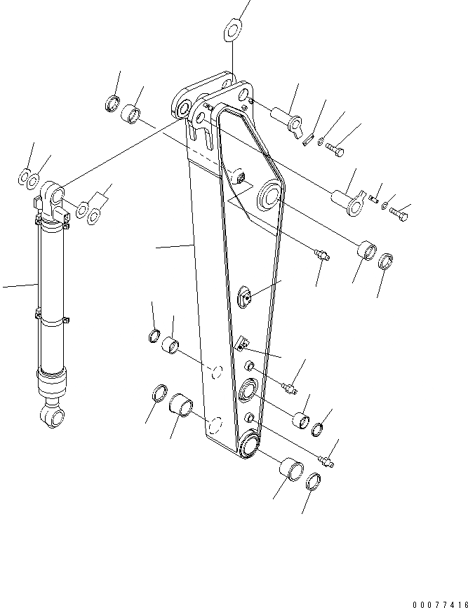 Схема запчастей Komatsu PC200LC-7 - РУКОЯТЬ (.8M) (СИСТЕМА СМАЗКИ 100 ЧАС.) (С ДОПОЛН. ГИДРОЛИНИЕЙ)(№7-) РАБОЧЕЕ ОБОРУДОВАНИЕ